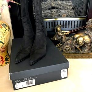 Via Spiga, Belize, Suede Boots, Black Size 11
